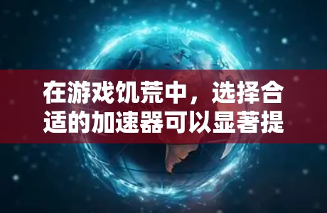 在游戏饥荒中，选择合适的加速器可以显著提升游戏性能，帮助你在游戏中更高效地完成任务。以下是几种免费的加速器推荐，帮助你在游戏过程中节省时间
