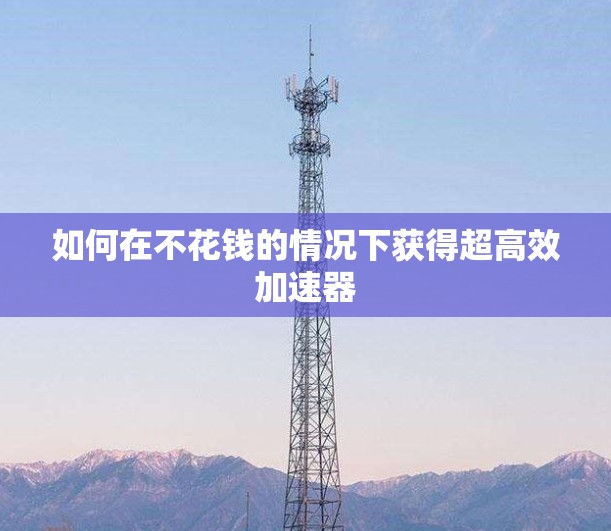 如何在不花钱的情况下获得超高效加速器